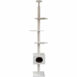 KERBL - FERDI Cat Tree - 38 x 38 x 240 to 260 cm - White - Sisal