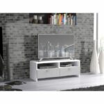 Pilvi TV cabinet - White and matt gray - Contemporary - L 95 x D 36 x H 34.5 cm - Image 5
