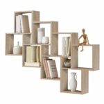 FMD Wall Shelf with 11 Compartments Oak Color Storage Shelf 428746 - Image 2