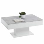 FMD Coffee Table Concrete Grey and White Side Table Sofa End Table Living Room 428686 - Image 2