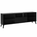Lowboard TV/Hifi furniture - Black decor - L153.5 x H52 x D31.5 cm - Made in Germany