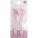 Unicorn Tableware Set for Children - FUN HOUSE - 006319 - 2 Plates, 2 Cutlery Sets and 1 Soft Plush Toy - Image 2