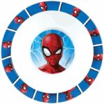 Tableware set - FUN HOUSE - SPIDERMAN - Glass, plate Ø22 cm and Ø16 cm, cutlery, water bottle and snack box - Image 3