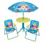 FUN HOUSE Baby Shark Garden furniture - 1 table H.46xø46 cm, 2 chairs H.53xW.38.5xD.37.5 cm and 1 parasol H.125 x ø100 cm - Image 2
