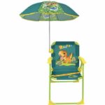 FUN HOUSE JURASSIC WORLD Dinosaur camping folding chair - H.38.5 x W.38.5 x D.37.5 cm - With a parasol ø 65 cm - For children