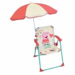 FUN HOUSE Peppa Pig Folding camping chair with parasol - H.38.5 x W.38.5 x D.37.5 cm + parasol ø 65 cm - For children - Image 2
