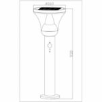 Solar street lamp - GALIX - G4595C - Very bright - Stainless steel with detector - H93 cm - 1000 Lumens - Image 3