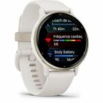 GPS Smartwatch - GARMIN - Vivoactive 5 - WiFi - 30.4 mm (1.2) - Cream Gold with Beige Strap - Image 3