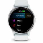 GPS smartwatch - GARMIN - Venu 3 - WiFi - 35.4 mm (1.4) - Silver steel, white case and white silicone strap - Image 2