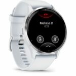GPS smartwatch - GARMIN - Venu 3 - WiFi - 35.4 mm (1.4) - Silver steel, white case and white silicone strap - Image 3