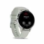 GPS Smartwatch - GARMIN - Venu 3S - 30.4mm (1.2) - Silver Steel, Sage Green Case and Sage Green Silicone Strap - Image 3