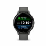 GPS Smartwatch - GARMIN - Venu 3S - 30.4mm (1.2) - Gray Steel, Dark Gray Case and Dark Gray Silicone Strap