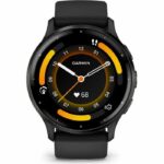 GPS Smartwatch - GARMIN - Venu 3 - WiFi - 35.4 mm (1.4) - Gray Steel, Black Case and Black Silicone Strap