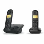 GIGASET A 170 A Duo Black Landline Phone - Answering Machine - Backlit Display - 50 Contact Directory