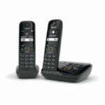 AS690 A Duo Black Landline Phone - GIGASET - 20 min answering machine - Powerful hands-free - Ultra-readable display