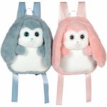 Fluffy Bag - GIPSY TOYS - Plush backpack - Blue and white rabbit 30 cm – Bild 3