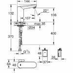 GROHE FAUXT Lavabo De Bain De Bain Infrarouge Get E, adjustable temptor limiter, contactless trigger, 36366001 - Image 6