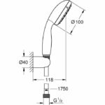 Grohe shower set 1 jet with vitulio go 100 chrome wall support 26198000 - Image 5