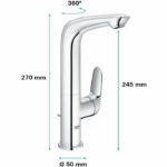 Grohe Mixer Monocomande Lavabo Size L Wave Chromé 23584001 - Image 3