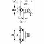 Grohe START FLOW Monocumande shower tap, wall mounting, threaded fit for 1/2 hose, metal rosettes included, 23771000 - Image 4
