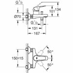 Grohe Bath/Shower Start Flow, wall mounting, threaded fitting for 1/2 flexible, metal rosettes included, chrome 23772000 - Image 6