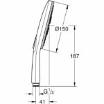 Grohe Vitalio Smartactive Shower Pommeau 150, 3 Jets, 150mm diameter, anti-brulûre technology, water saving, chrome, 26597000 - Image 3
