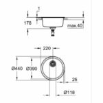 Kitchen sink - Stainless steel - Top-mounted - GROHE K200 - 31720SD0 – Bild 4
