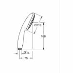 Shower head - GROHE Vitalio Start 110 27940001 - 1 Rain jet - Water saving - Anti-limescale process - Chrome - Image 4