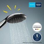 Shower head - GROHE Vitalio Start 110 27940001 - 1 Rain jet - Water saving - Anti-limescale process - Chrome - Image 5