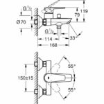 Grohe Mixer Monocomande Bath / Shower, Start Edge, Faucet with Mousseur, 24198001 - Image 6