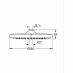 Round overhead shower - GROHE Vitalio Start 250 - 1 jet - 250 mm - Chrome - Water saving - Uniform water flow - 26815000 - Image 2
