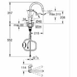 Kitchen faucet - Chrome - High C-shaped spout - Pull-out aerator - 360 rotation - Flow limiter - GROHE Start Curve - 30562000 - Image 2