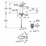 Single-lever mixer - GROHE - 24327001 - Swift washbasin - With child safety - Size M - Image 2