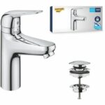 Single-lever mixer - GROHE - 24327001 - Swift washbasin - With child safety - Size M