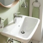 Single-lever basin mixer - GROHE Swift - 24328001 - Chrome - Size M - Cold water opening - Water saving - Pull rod and waste - Image 2