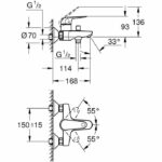 Single-lever bath/shower mixer - GROHE Swift - 24335001 - Chrome - Exposed wall mounting - Image 3