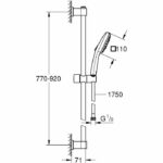 Shower set with 3 jets shower head, 90cm bar and flexible hose - GROHE Vitalio Comfort 110 26932001 - Water saving - Chrome - Image 3