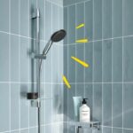 Shower set with 2 jets shower head, 60cm bar, flexible hose and shelf - GROHE Vitalio Start 110 26952001 - Water saving - Chrome - Image 2