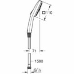 Flexible set and 2-jet shower head - GROHE Vitalio Comfort 110 26973001 - Easy selection - Water saving - Image 3