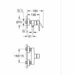 Single lever shower mixer - GROHE Start - 322792432 - Matt black - Exposed wall mounting - Image 2