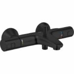 1/2 thermostatic bath/shower mixer - GROHE Precision Start - 345982430 - Matt black - Exposed wall mounting - Water saving