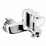 Grohe Mixer Monocomande Bath Bath Get, Wall mounting, Threaded fitting for flexible in 1/2, Metal rosettes included, 32887000