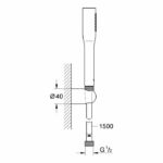 Grohe Vitalio Get Stick shower set, shower head, flexible 1500mm shower hose, wall support, chrome, 27459000 - Image 5