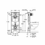 Grohe built support WC Solido 3 in 1, 1.20m, built-in support, double buttons control plate, 6-9 liter tank, 38981000 – Bild 3
