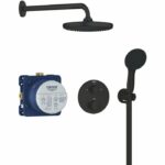 Built-in shower set - 1 + 2 jets - Thermostatic mixer - GROHE - 348832430 - Black