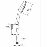 Shower set with 2 jets shower head, holder and hose - GROHE Vitalio Comfort 110 263992431 - Easy selection - Water saving - Image 5
