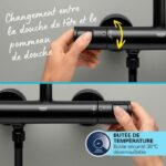 Shower column with thermostatic mixer - Water saving - GROHE Vitalio Start System 250 - Matt black - 266772431 - Image 6