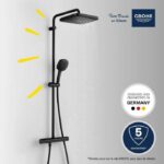 Shower column with thermostatic mixer - Water saving - GROHE Vitalio Comfort 250 - Matt black - 266962431 - Image 2