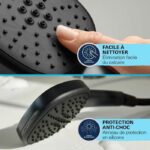 Shower set with 2 jets shower head, 90cm bar and flexible hose - GROHE Vitalio Comfort 110 269302431 - Water saving - Matt Black - Image 6