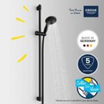 Shower set with 2 jets shower head, 90cm bar and flexible hose - GROHE Vitalio Start 110 269542431 - Water saving - Matt black - Image 2